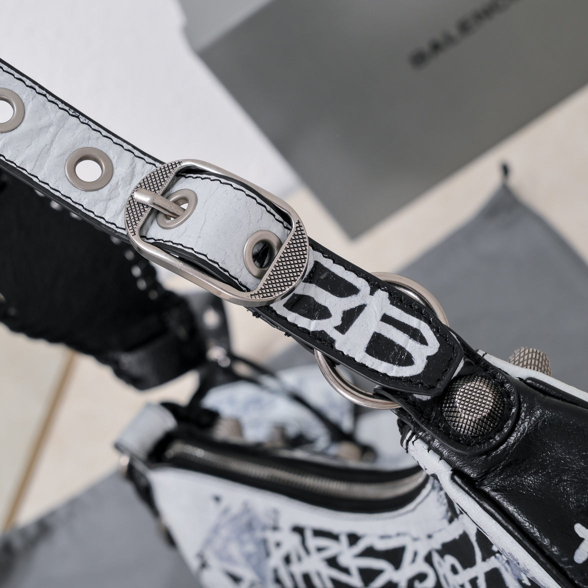 Balenciaga Le Cagole Graffiti Large Underarm Bag