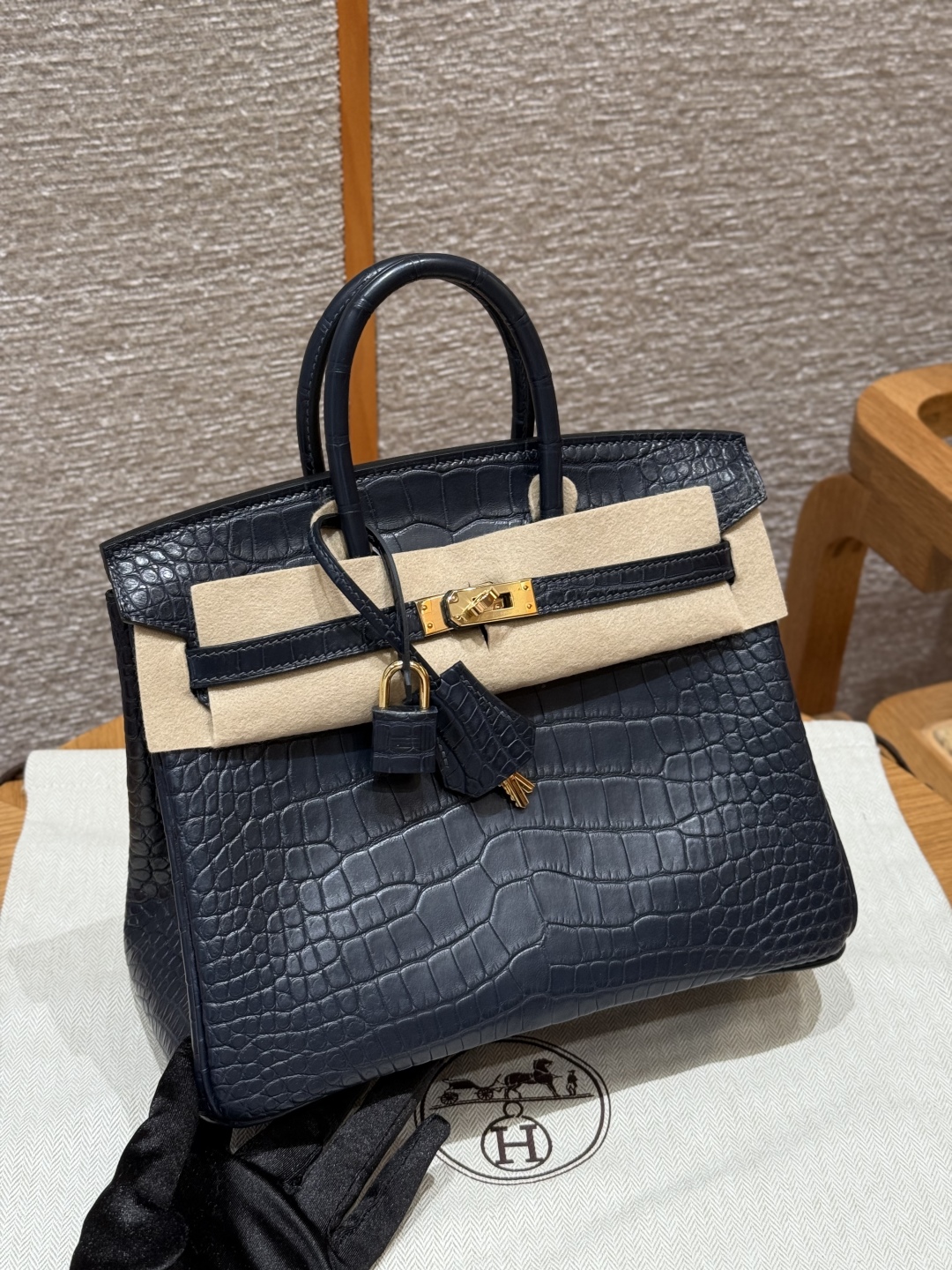 Hermes Birkin 73 Blue Saphir Handbag (Handmade to Order)