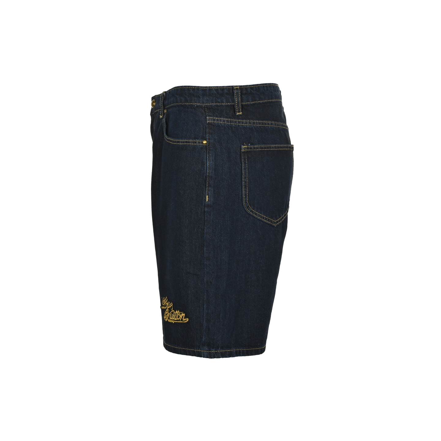 Louis Vuitton 25ss rope signature monogram embroidered denim shorts