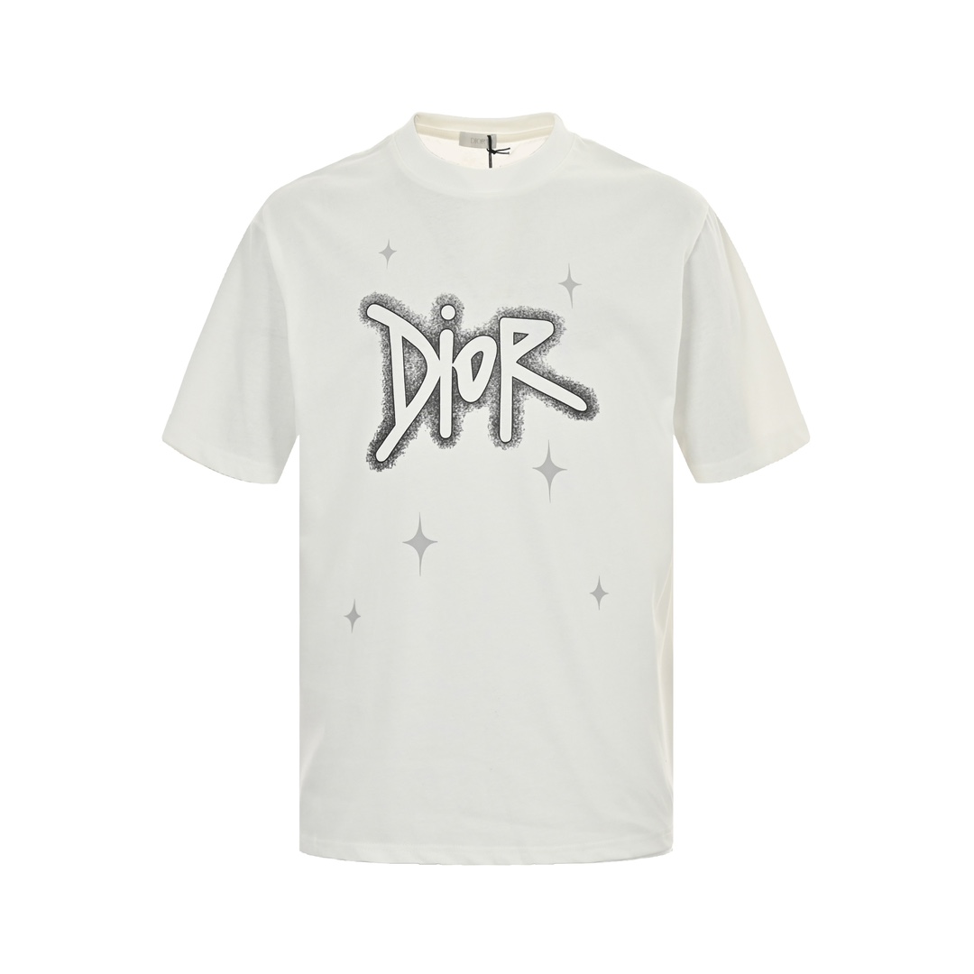 Dior 24ss large letter logo print short sleeves