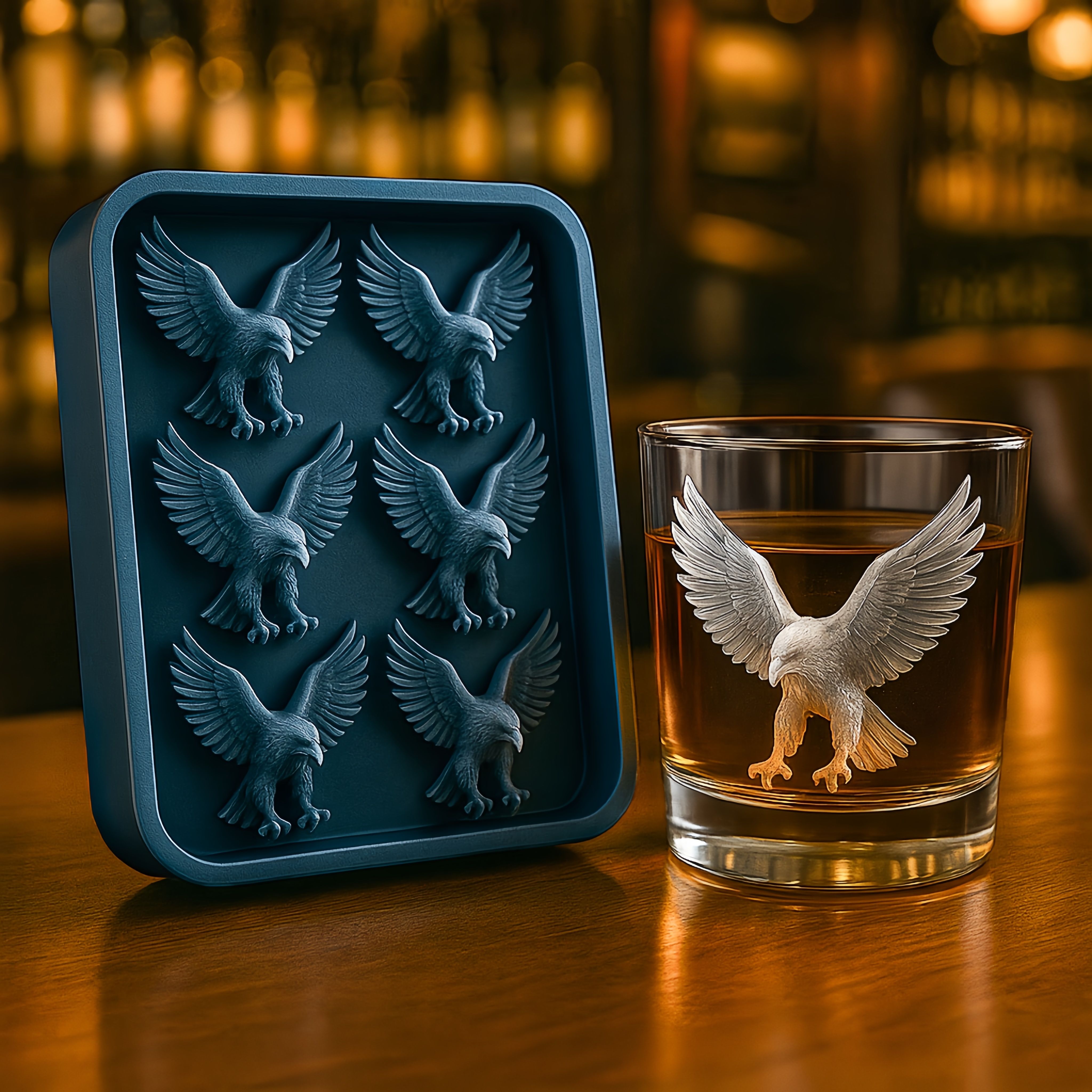 Eagle Wing Ice Cube Tray & Glass Set