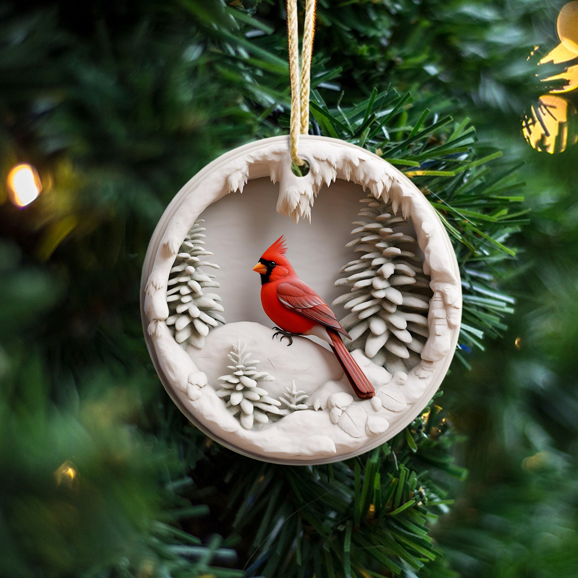 🐦️Red Cardinal Christmas Ornament