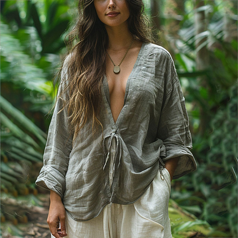 Women's Vintage Linen Solid Shirt