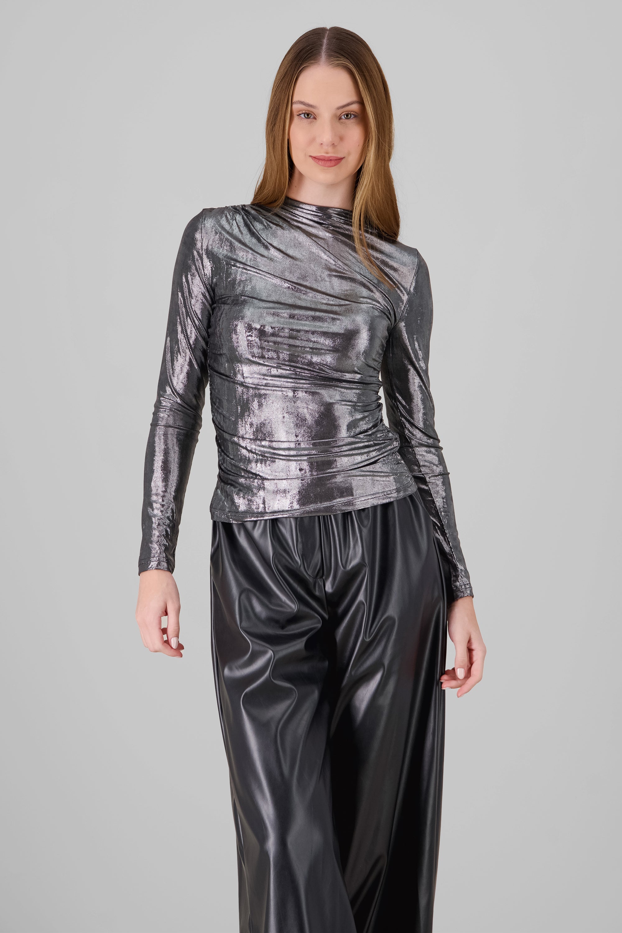 Metallic Long Sleeve Blouse