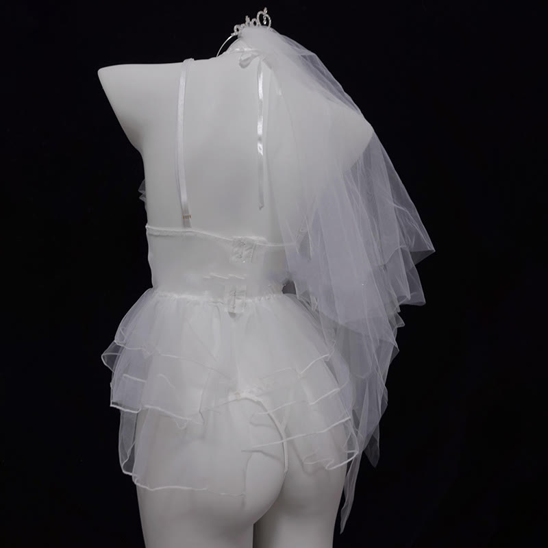 Bride Lace See-through Lingerie Dress