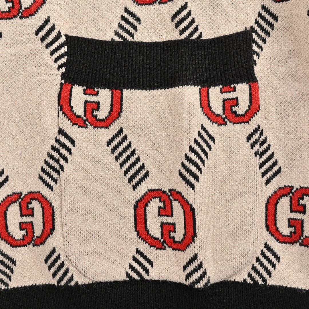 Gucci 24Fw all-over double G jacquard sweater cardigan