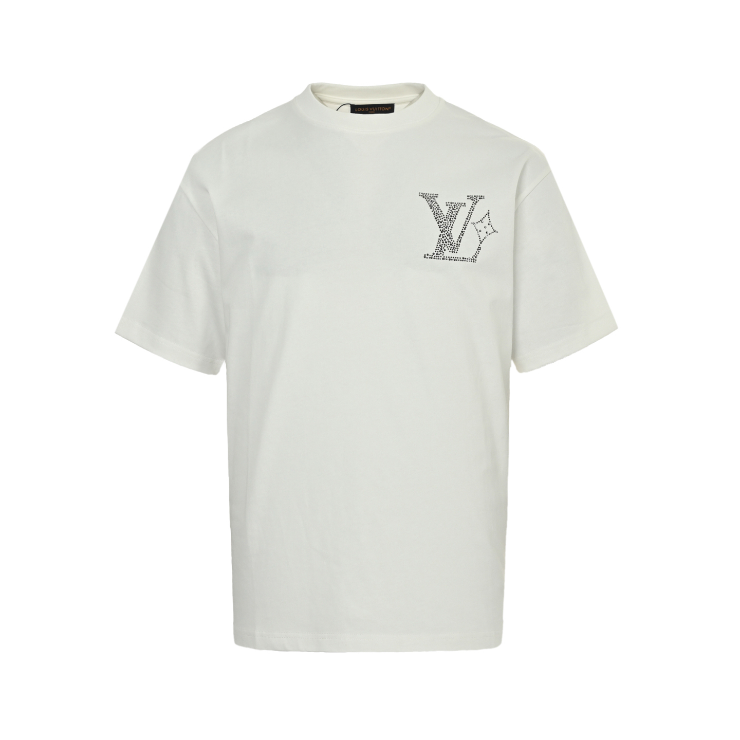 Louis Vuitton 25ss front and back lettering logo hot diamond short sleeves