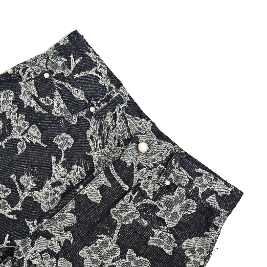 Louis Vuitton 24ss WAVES jacquard denim shorts