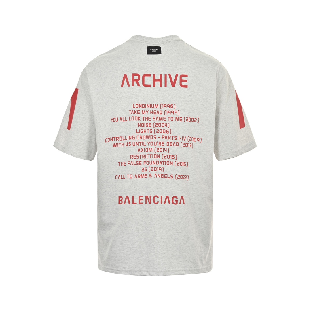 Balenciaga Music capsule collection cracked arrow print short sleeves