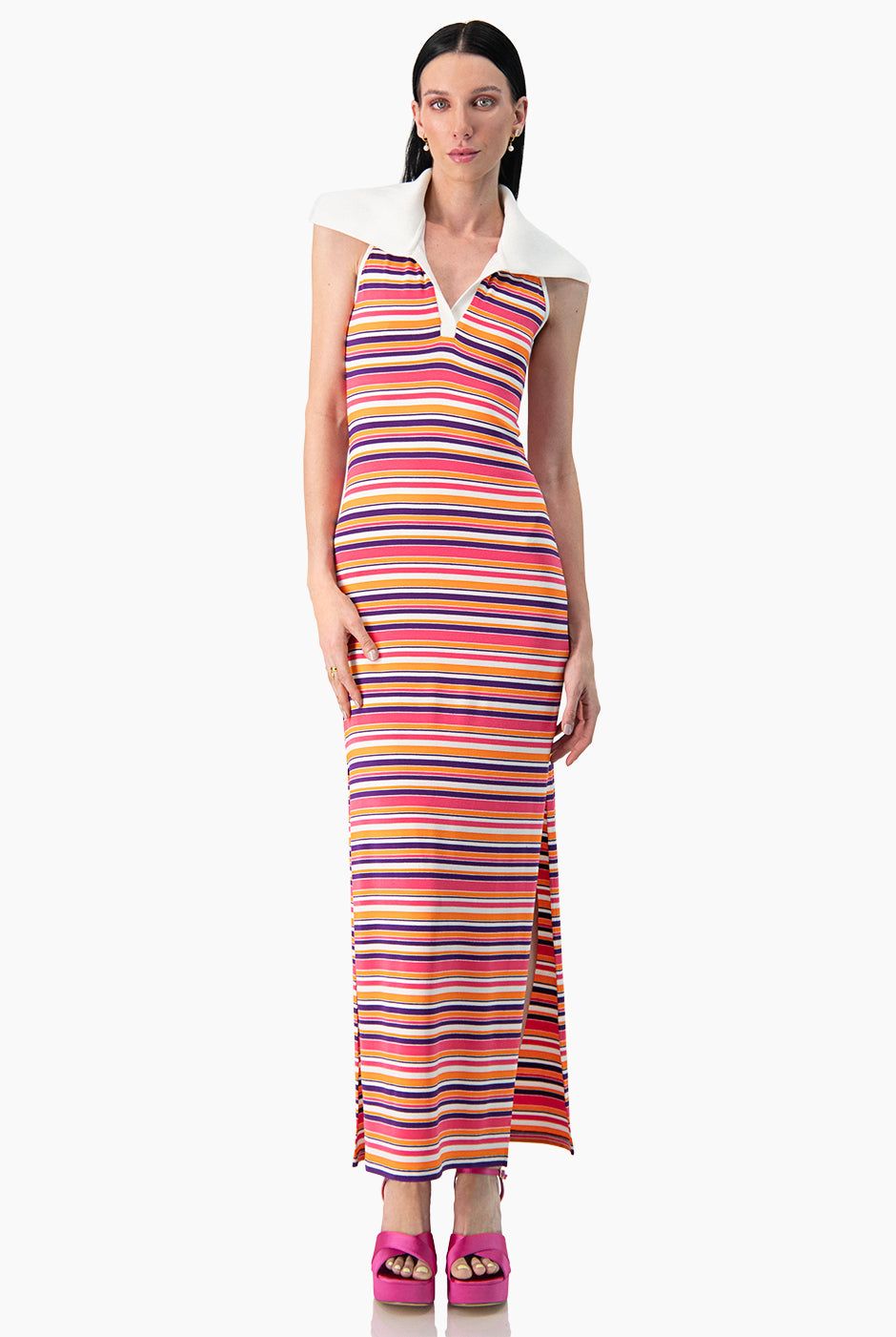 Vestido maxi sin mangas y escote en V