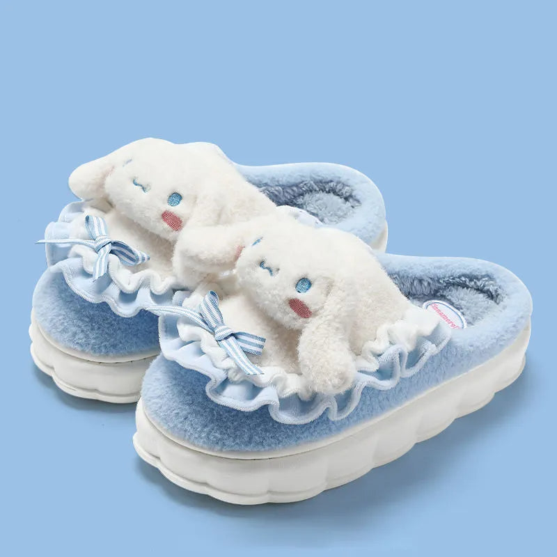 Cute cartoon plush cotton slippers