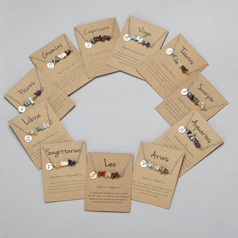 Last Day 50%OFF- Handmade Natural Stone Zodiac Sign Necklace