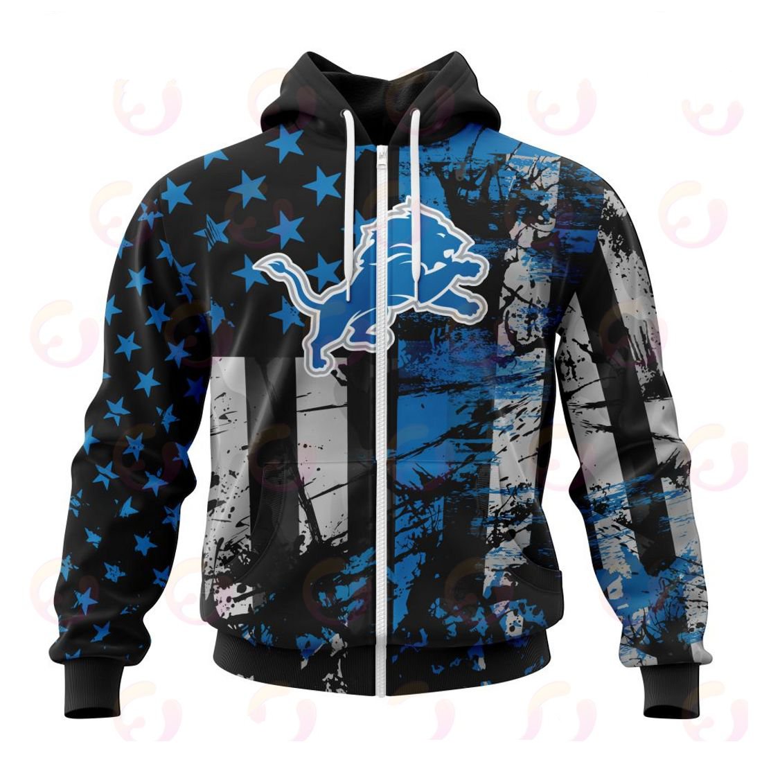 DETROIT LIONS 3D HOODIE JERSEY FOR AMERICA