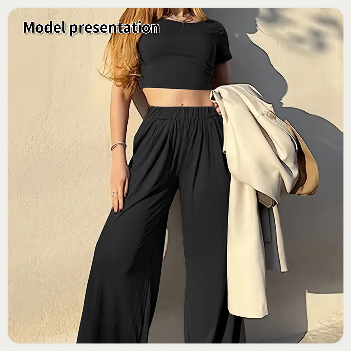 Simple Solid Color Suit for Women's Fashion