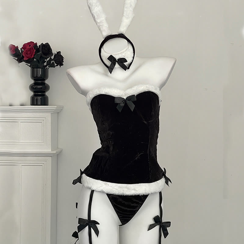 Bunny Ears Bow Lingerie Dress Set