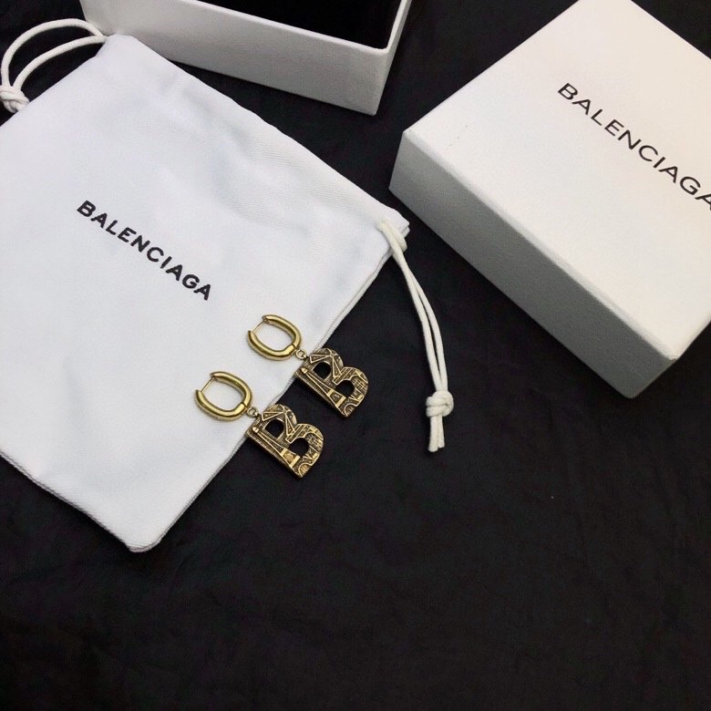 Balenciaga BB shallow carving earrings