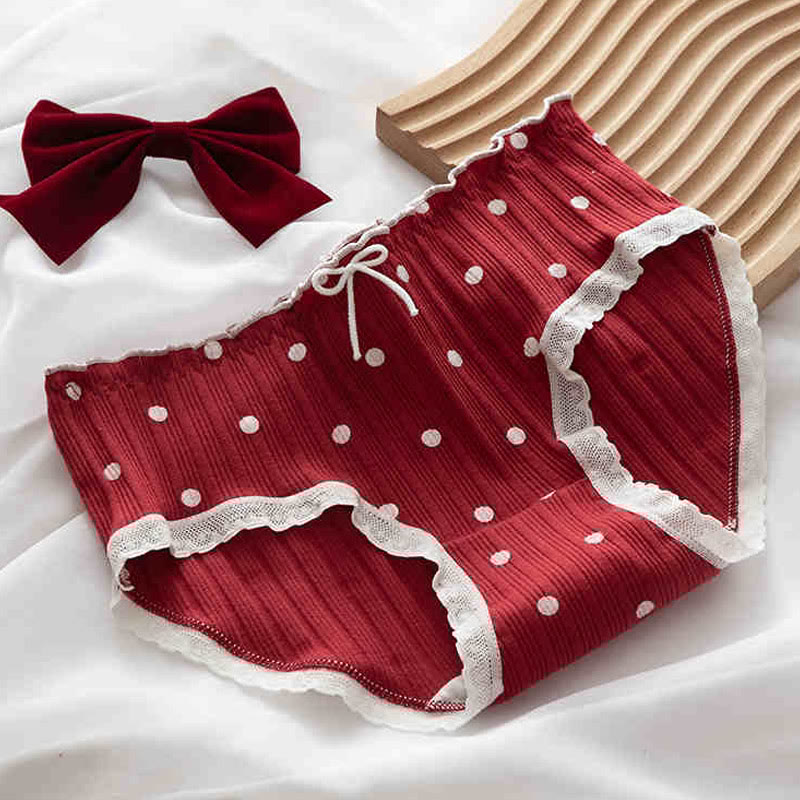 5 Pack Plaid Dot Bow Print Panty Set