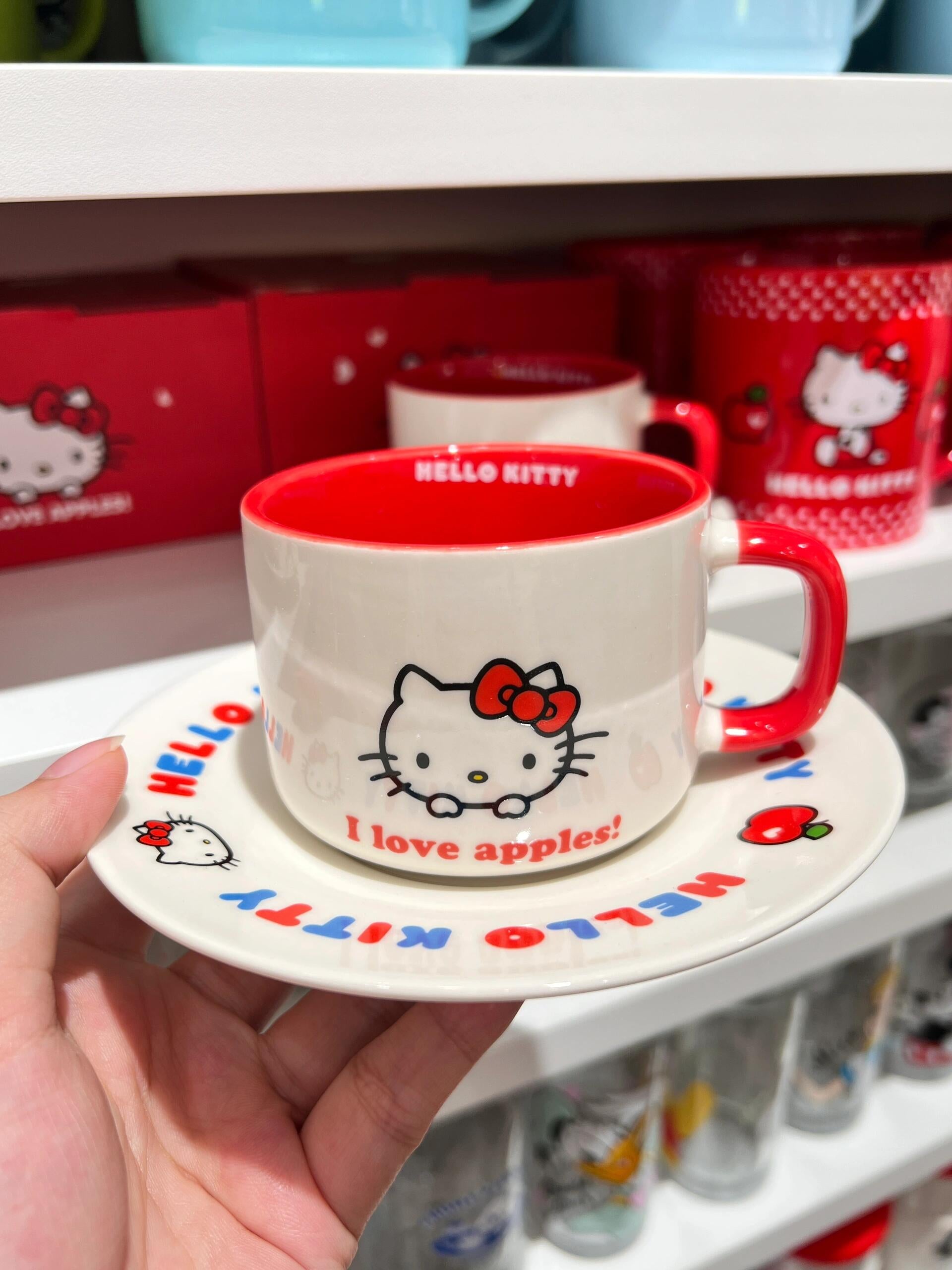 Hellokitty 50th Anniversary Ceramic Coffee Mug Cup with Saucer