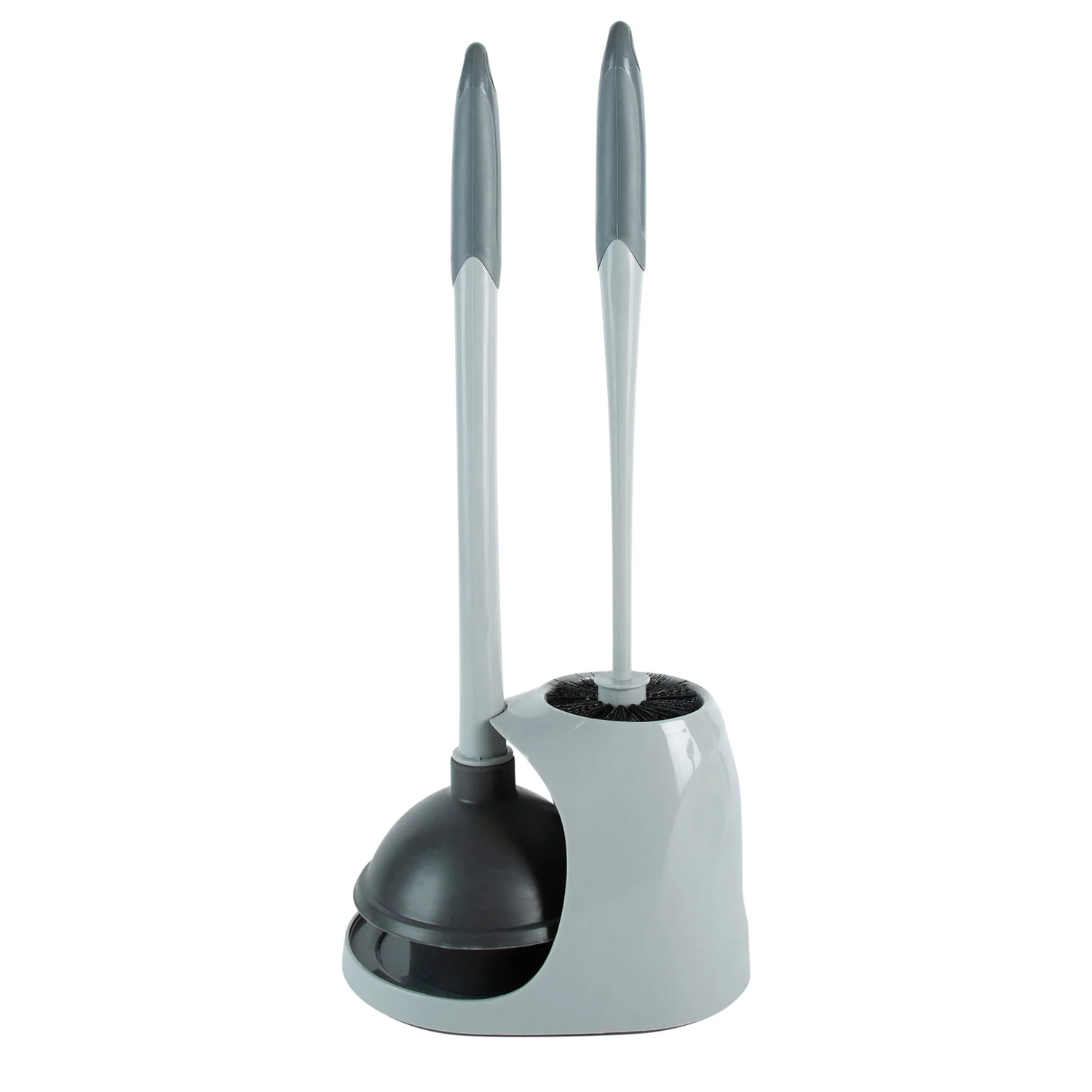Bath Bliss 2-in-1 Bowl Brush & Plunger, Grey