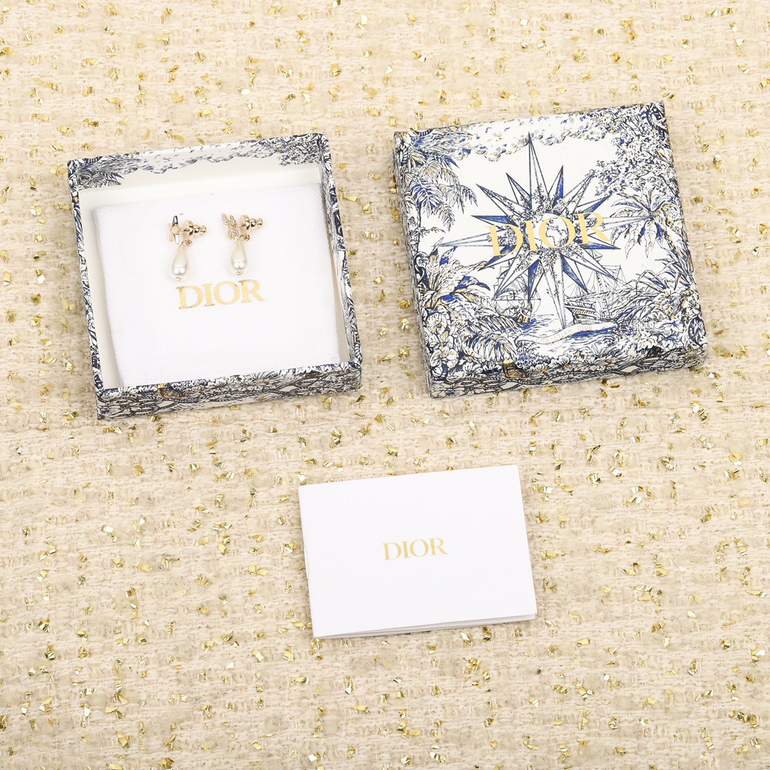 Dior Bee Letter Earrings