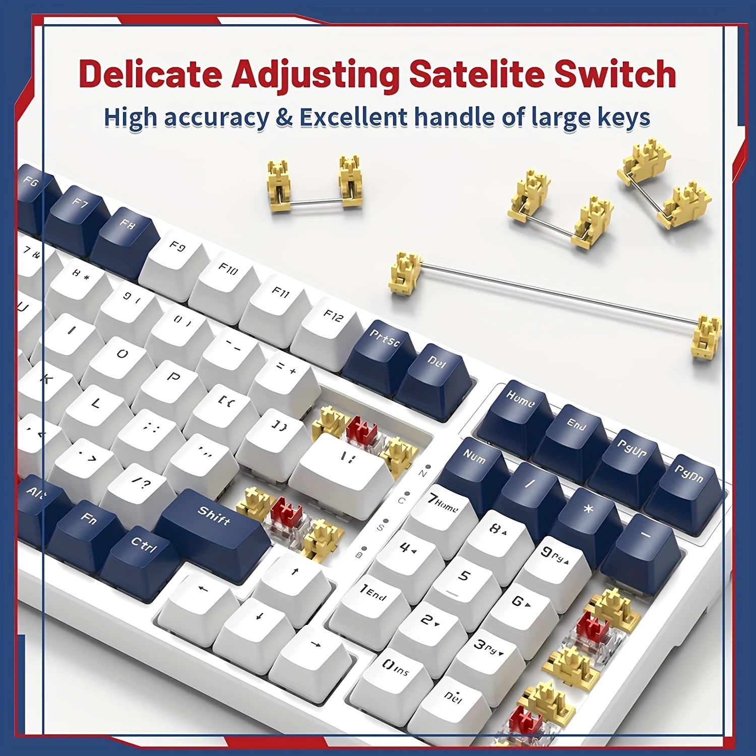 Yacht Blue K98 96% Wireless Mechanical Keyboard - Tri-Mode BT5.0/2.4G/USB-C 100 Keys, Hot-Swappable RGB & Coiled Cable for MAC, Windows & Android