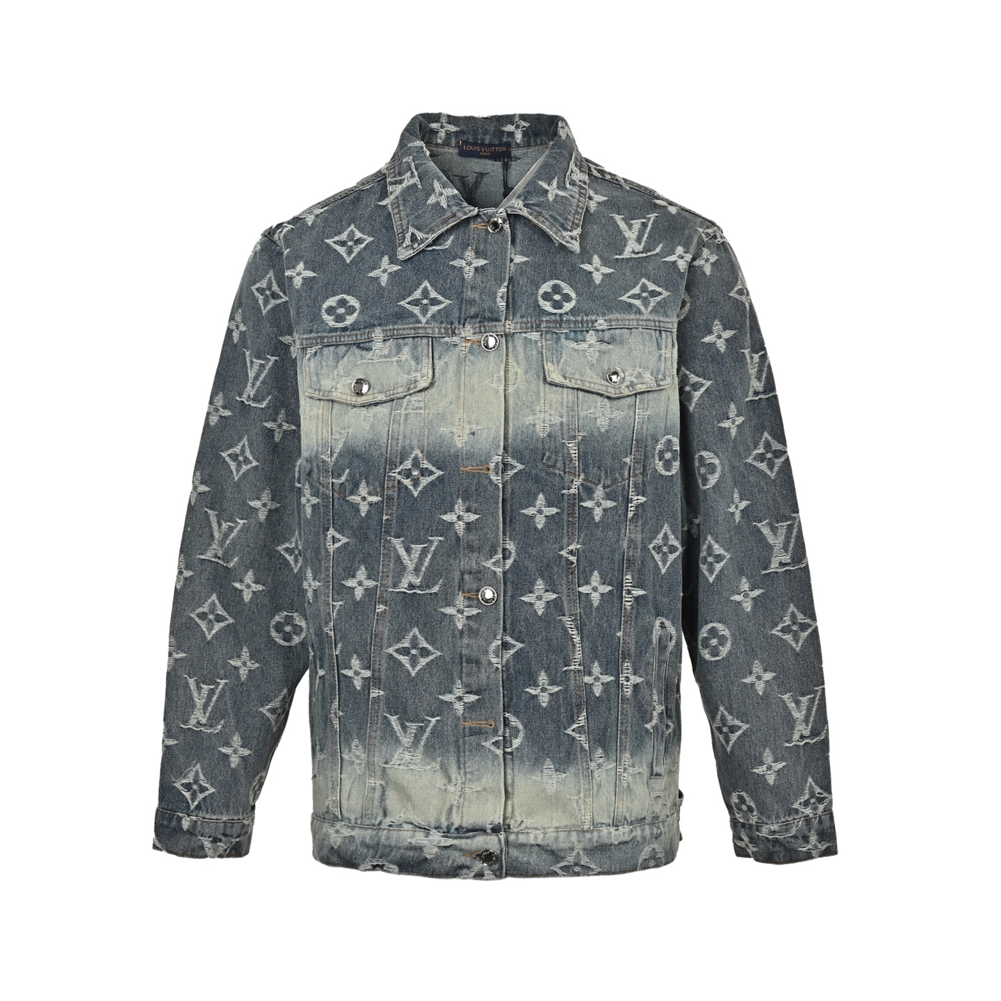 Louis Vuitton 25ss all-over embroidered jacquard denim jacket