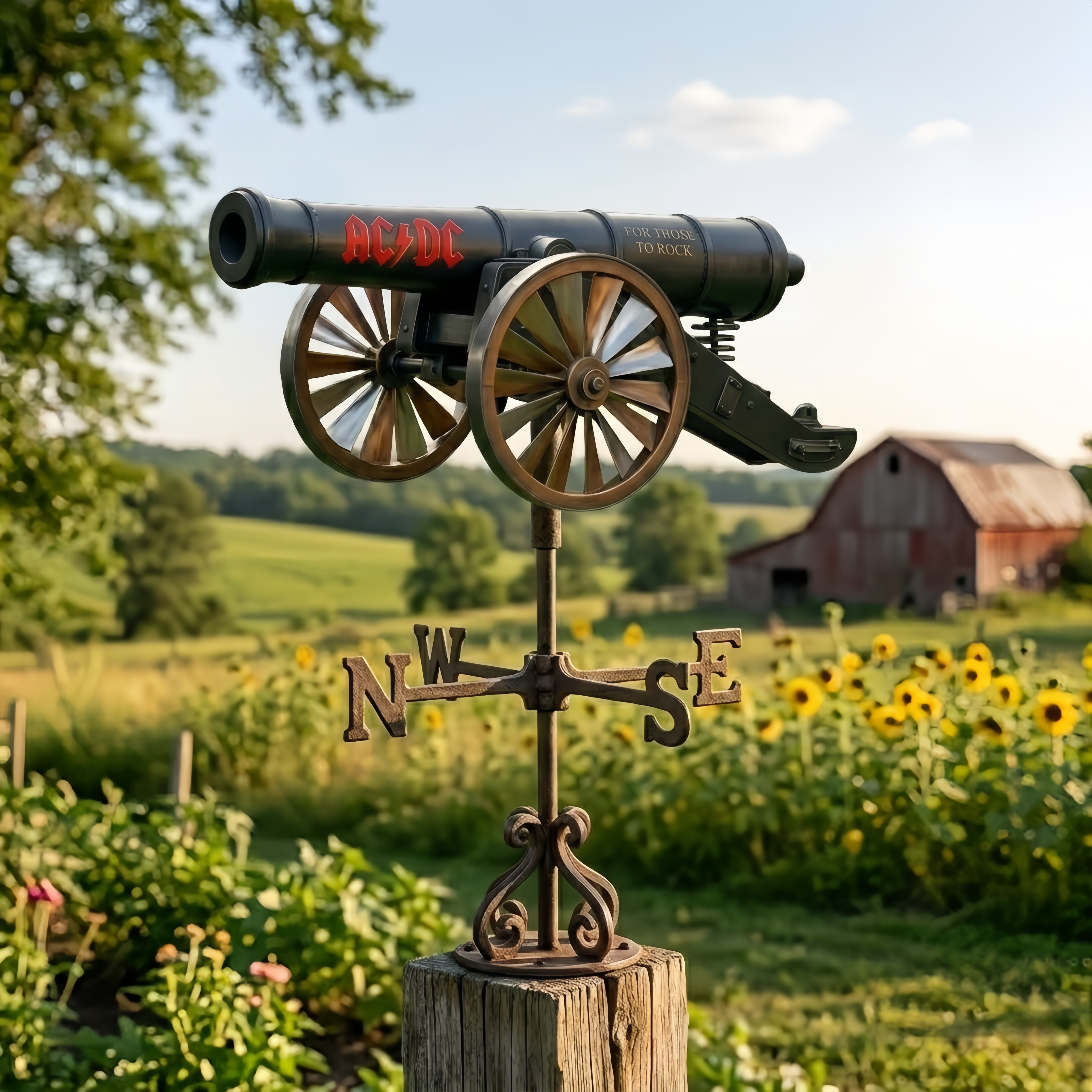 AC/DC For Those About to Rock Cannon Garden Wind Spinner