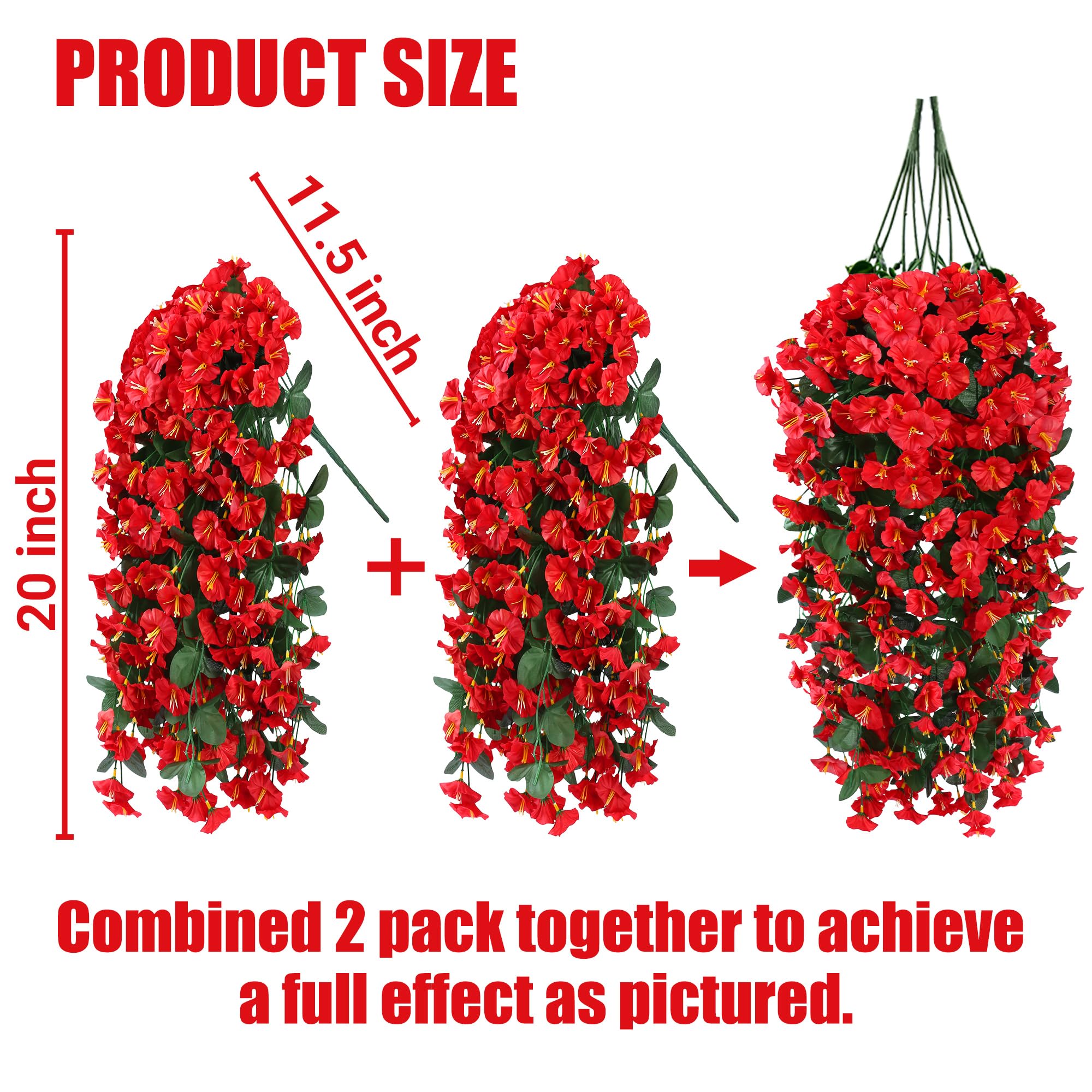 🔥Last Day 49% OFF🔥4PCS Faux Silk UV Resistant Realistic Morning Glory Trailing Vines