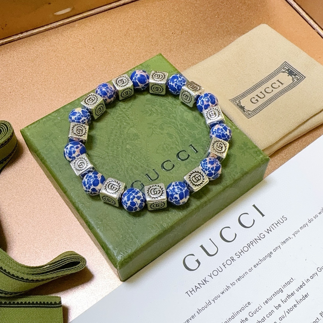Gucci snakeskin stone vintage bracelet