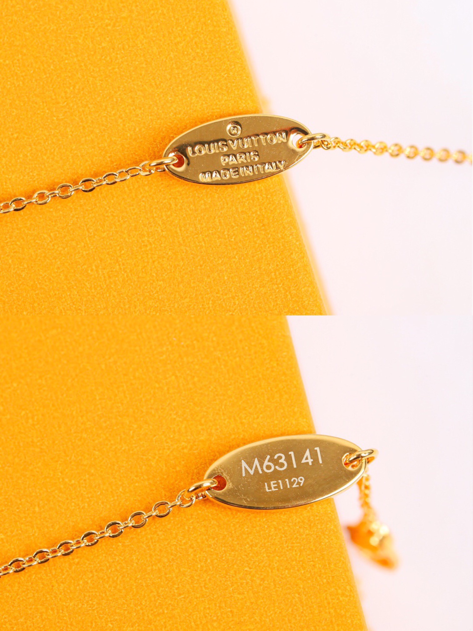 Louis Vuitton Nanogram Two-tone Logo Tag Necklace
