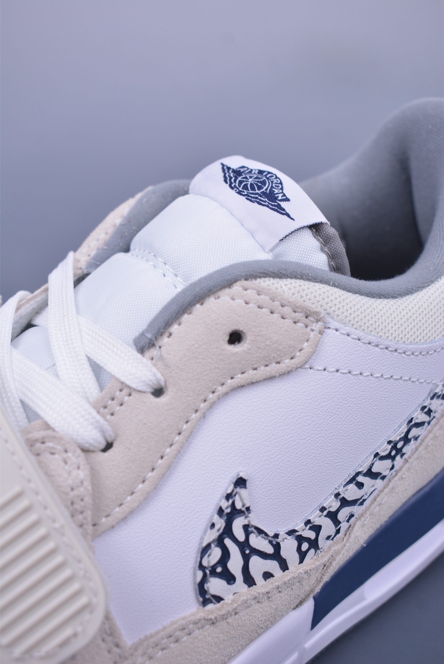 Air Jordan Legacy 312 Low basketball shoes leather white gray navy blue crackle CD7069-124
