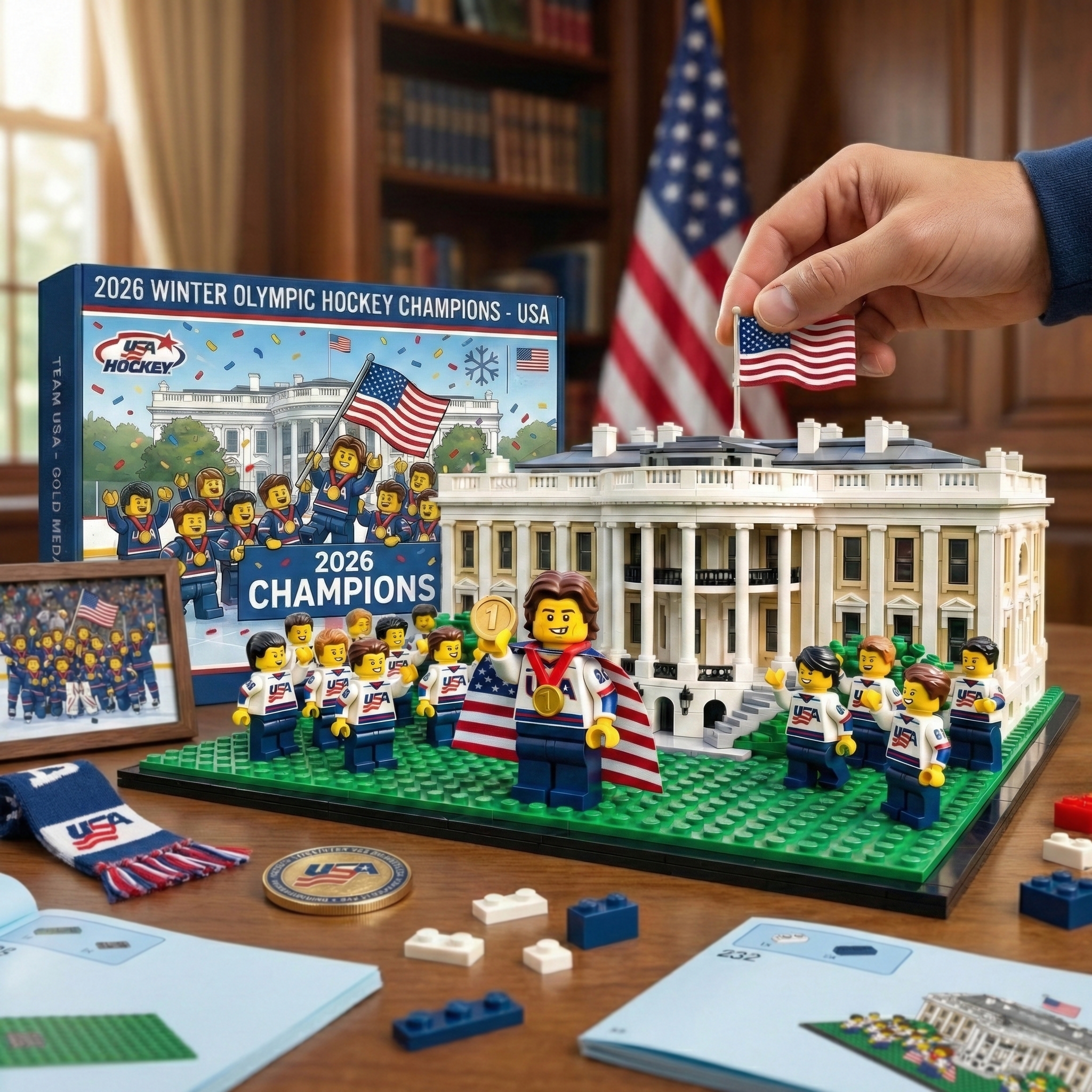 2026 Winter Olympic Hockey Champions – USA Commemorative Brick Set