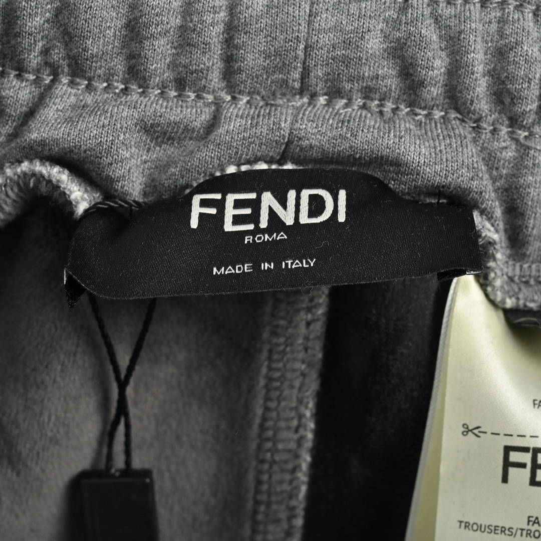 Fendi 24Fw Toothbrush Embroidered Monster Eyes Plush Trousers
