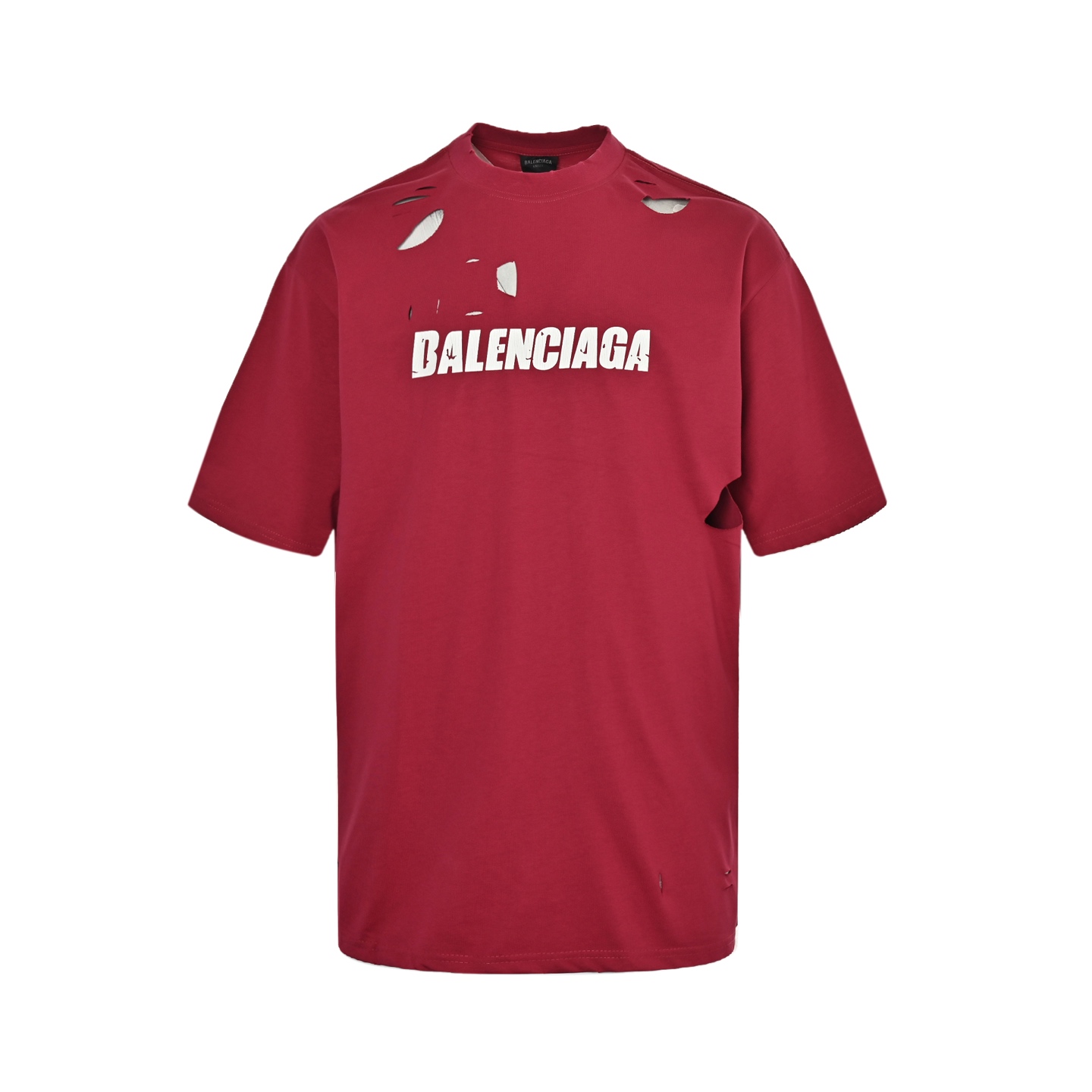 Balenciaga cracked letter print ripped short sleeves