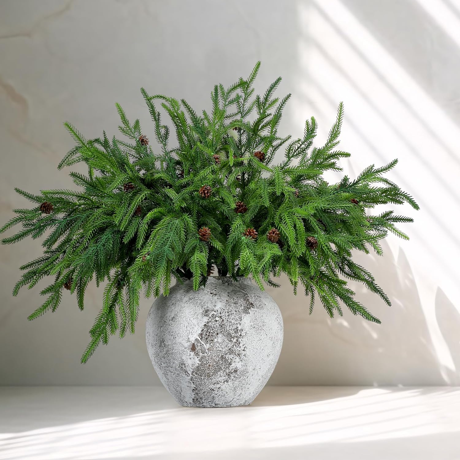 🎅2024 Christmas Promos🔥Xmas Norfolk Pine Branches with Pine Cones