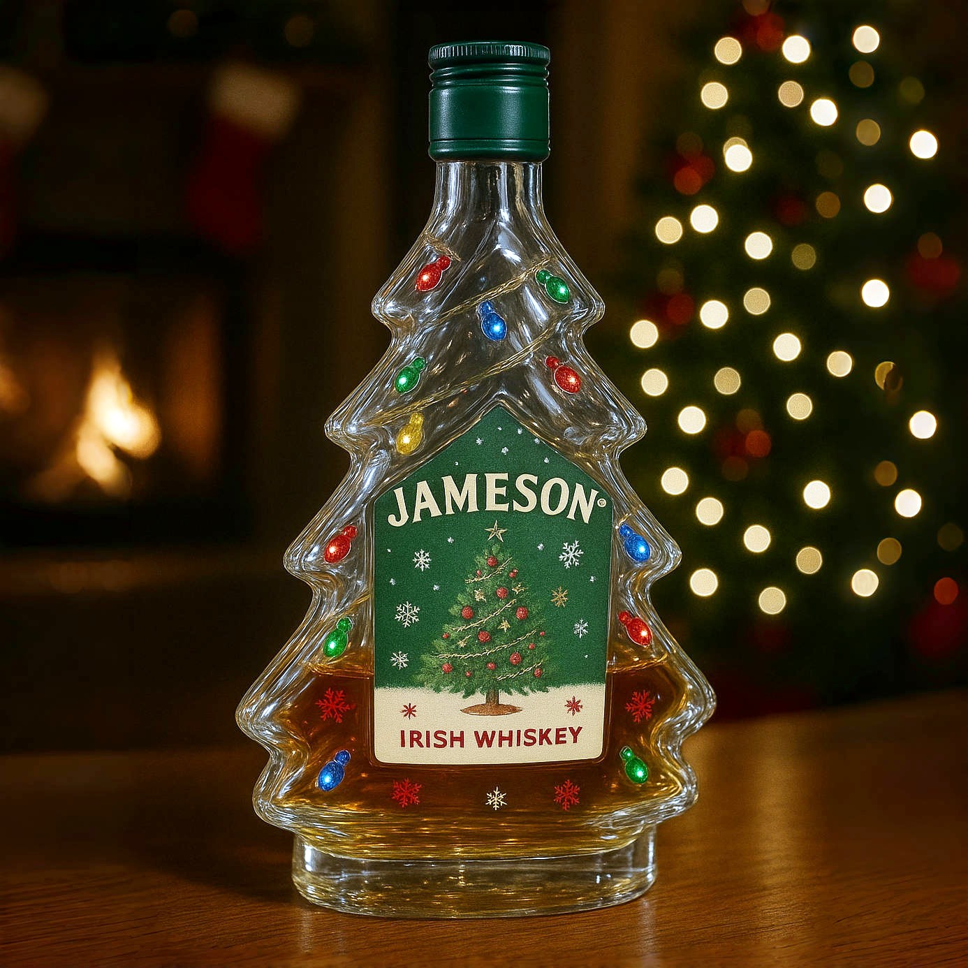 Christmas Tree Whiskey Bottle