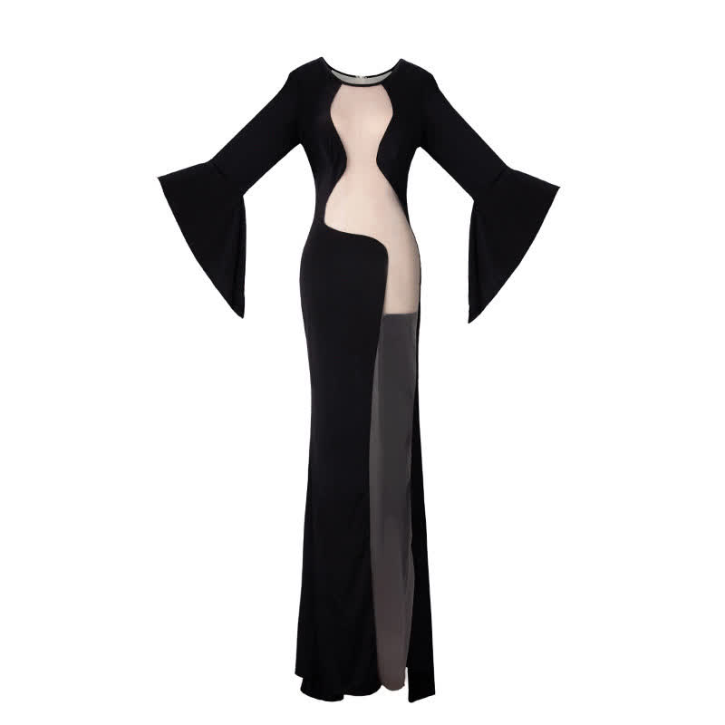 Flare Sleeve See-through Dress