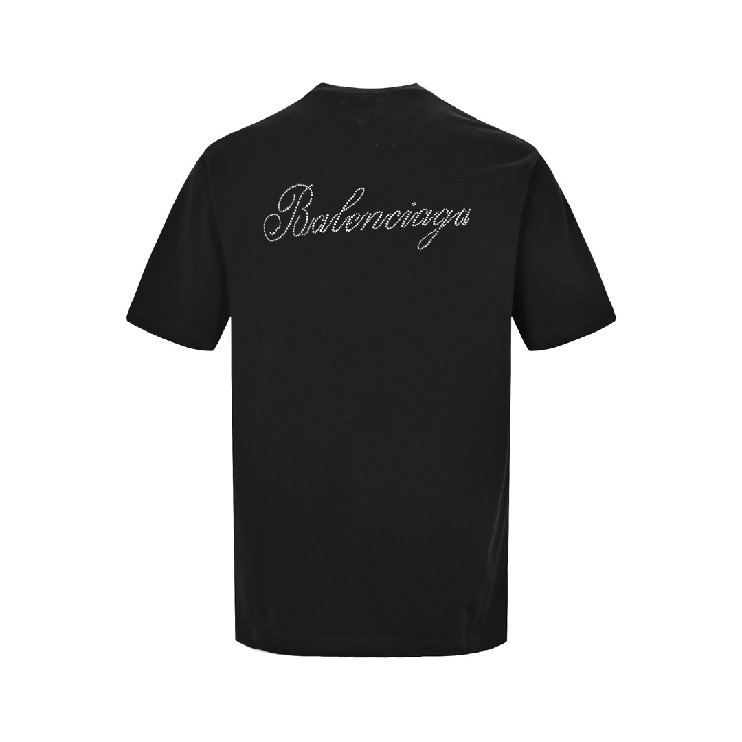 Balenciaga 24ss rhinestone back short sleeves