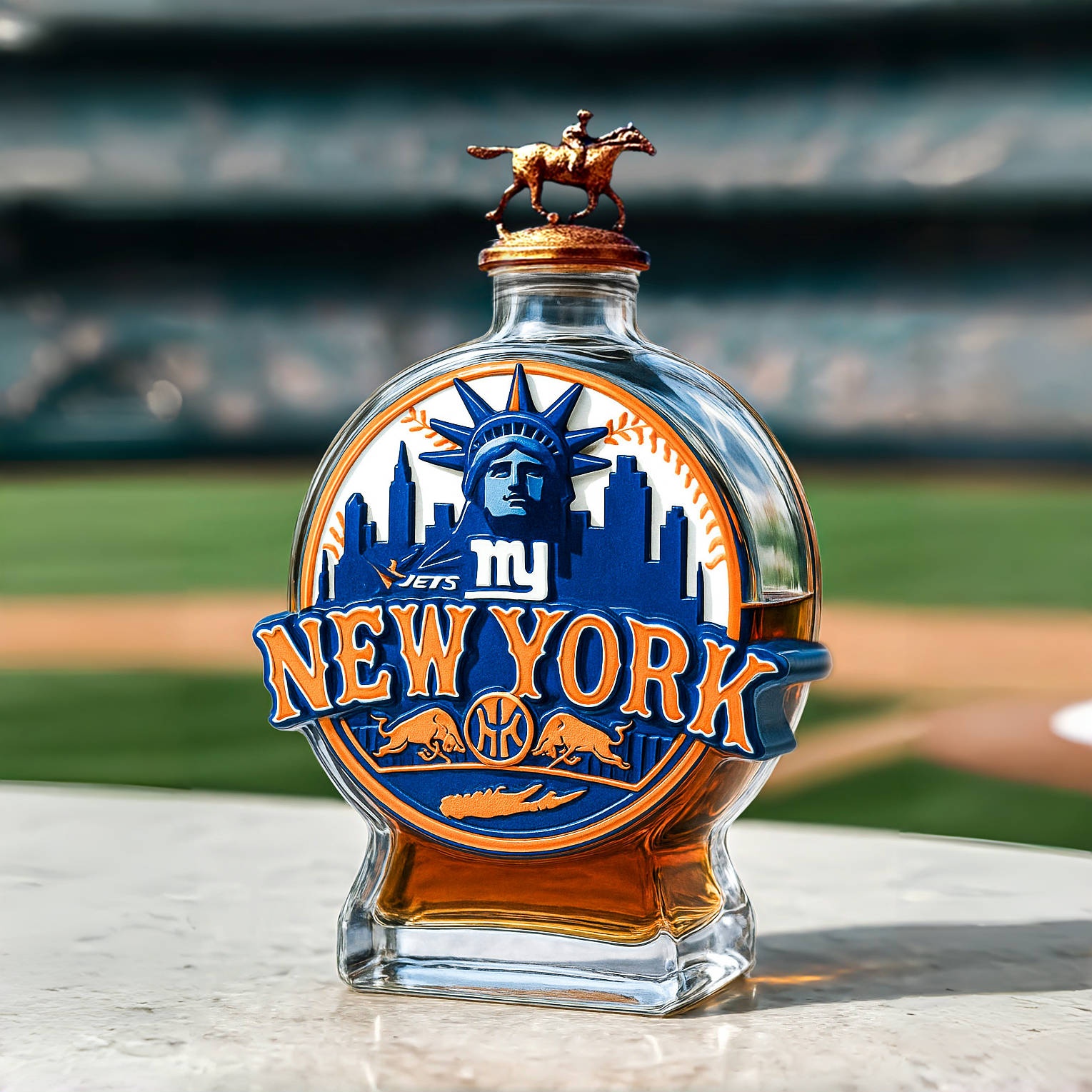 New York All-Star Teams Whiskey Bottle