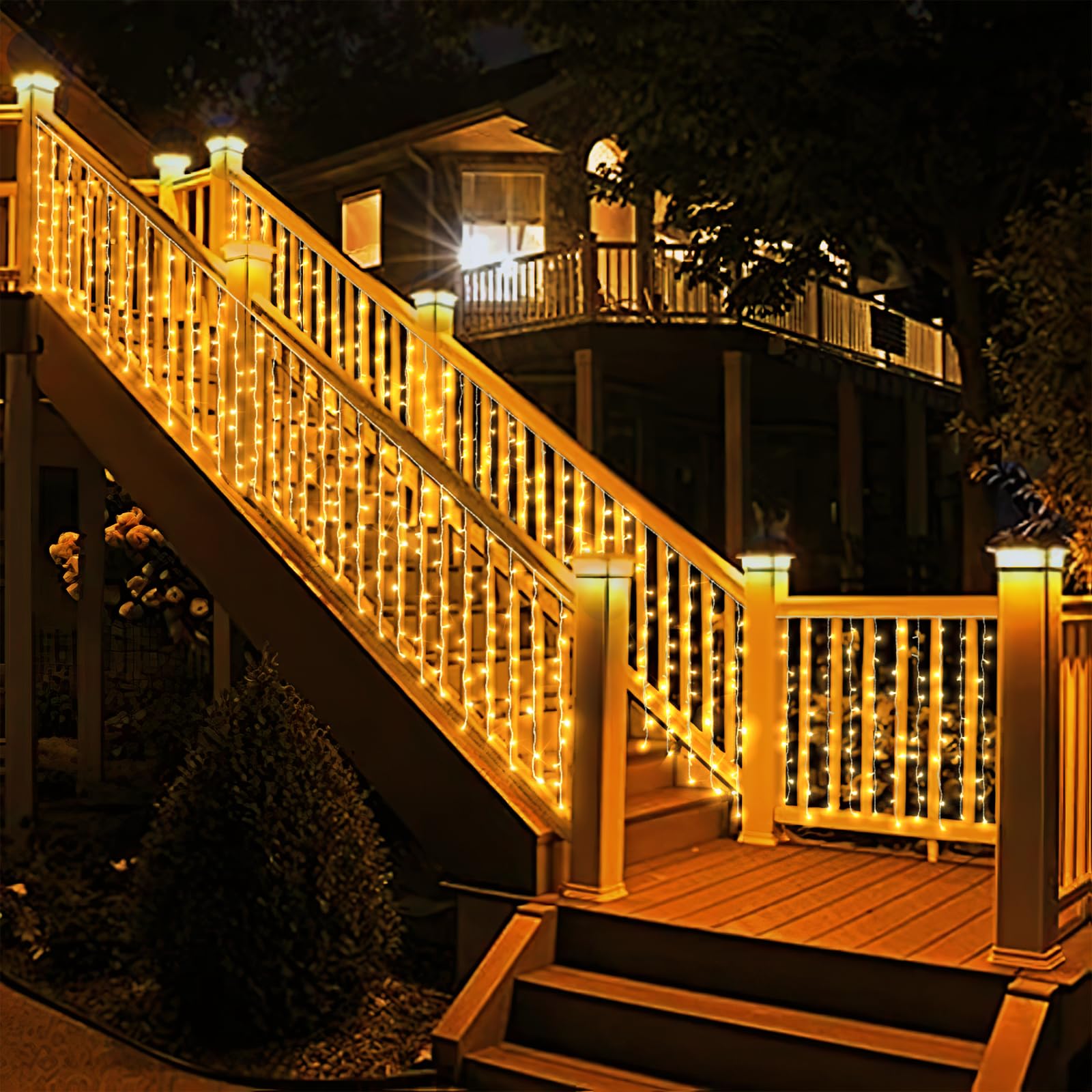 🔥ON SALE🔥32.8FT Curtain String Lights with 8 Modes