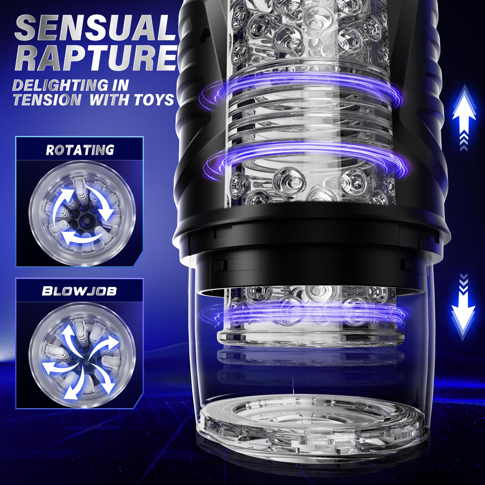 EINSEO AI Interactive Male Masturbator Sex Toys for Men - Adult Toy Male Sex Toys with 7 Thrusting & 7 Rotating Modes,Hands Free Pocket Pussy Sex Machine LCD Display with Visual Window & Mounting Base
