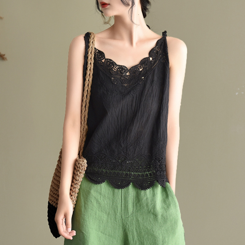 Vintage Jacquard Weave Comfy Tank Top