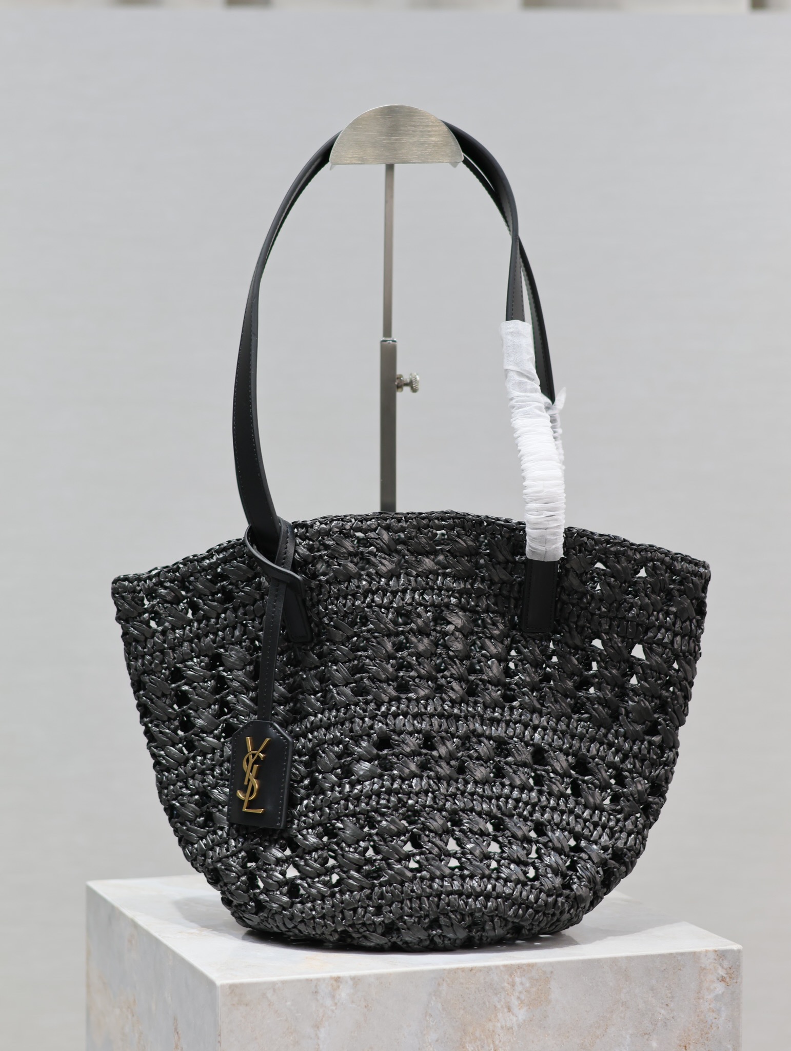 Yves Saint Laurent basket hollow straw tote bag 761461