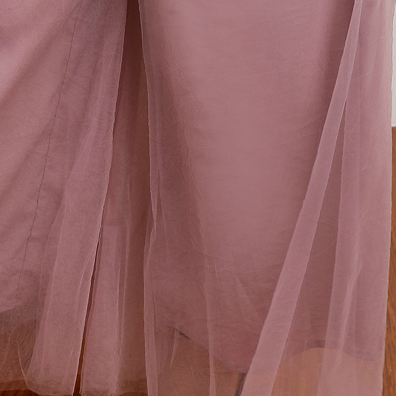 Plus Size Middle East Light Luxury Dress Elegant One Piece Trousers High Waist Loose Wide Leg Flared Pants