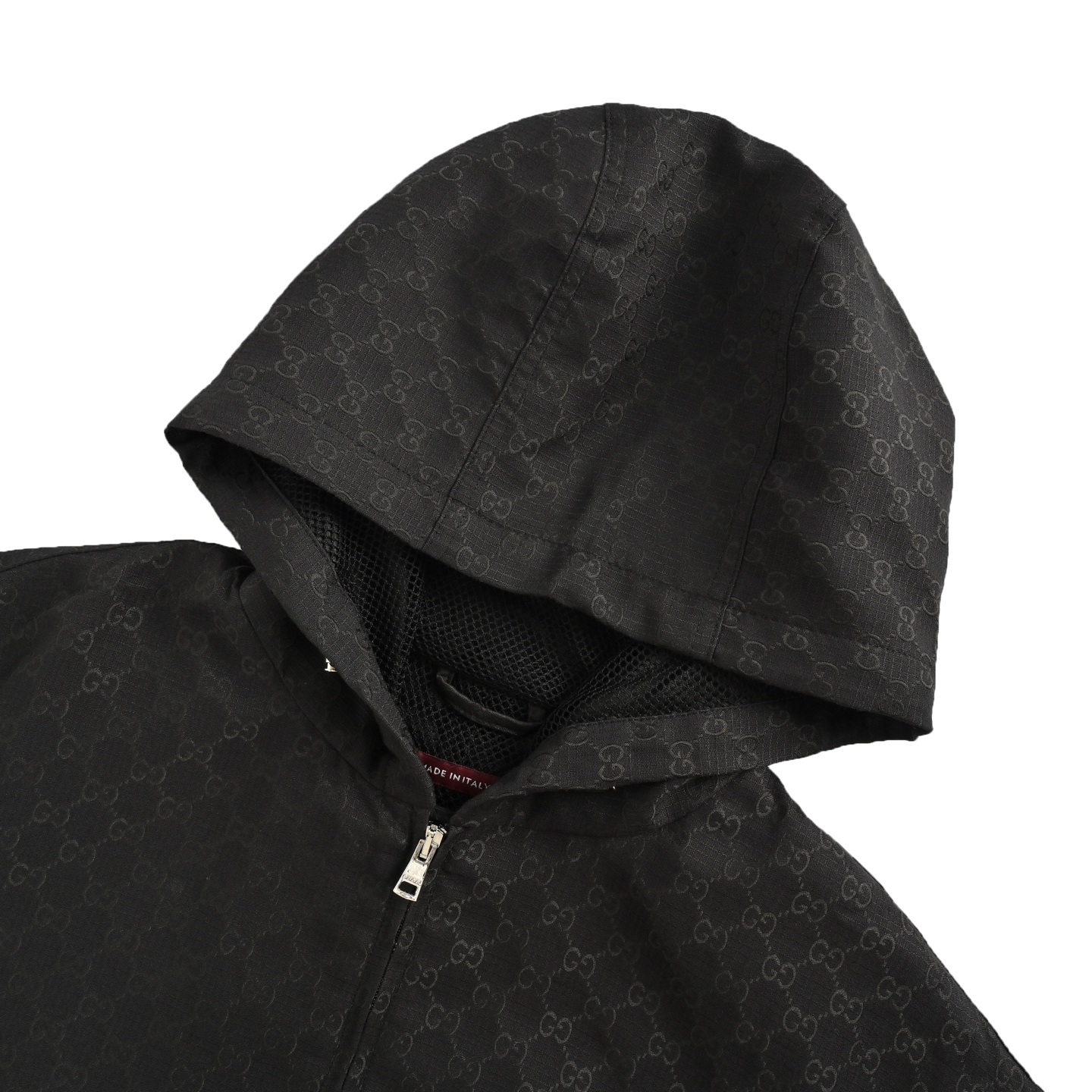 Gucci 25ss GG all-over print hooded zip-up jacket