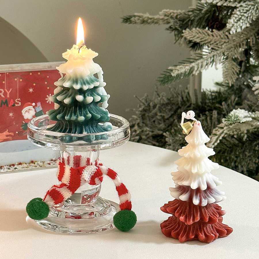 Christmas Atmosphere Desktop Decoration Small Ornaments Christmas Candles Christmas Tree Candlestick Creative Cute Small Gift
