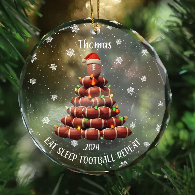 Custom Football Christmas 2024 Ornament