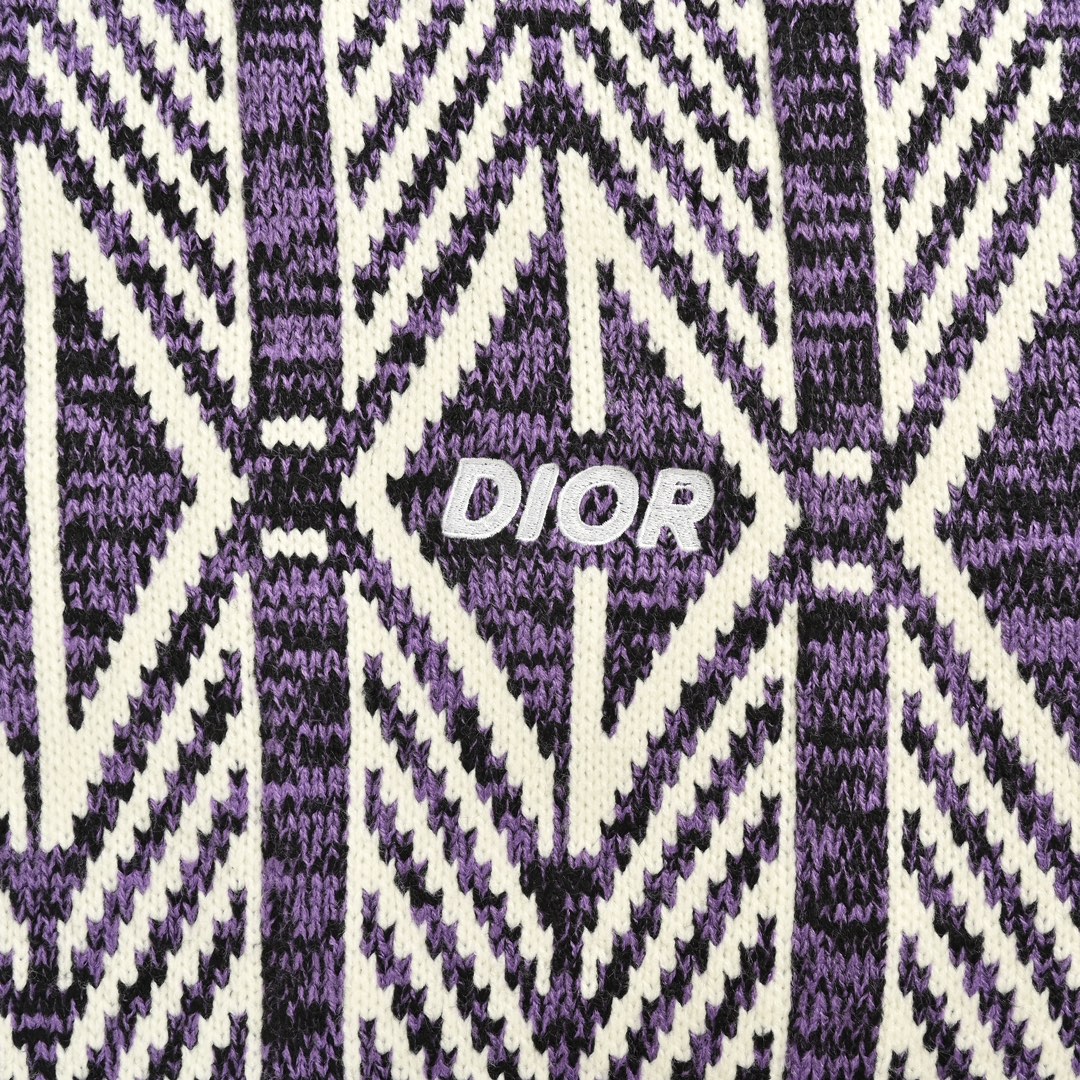 Dior 24Fw jacquard geometric knit sweater