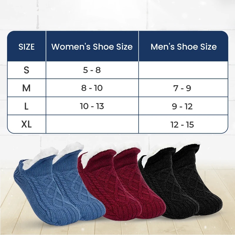 FleeceSox - Fleece-Lined Non-Slip Thermal Slippers Socks