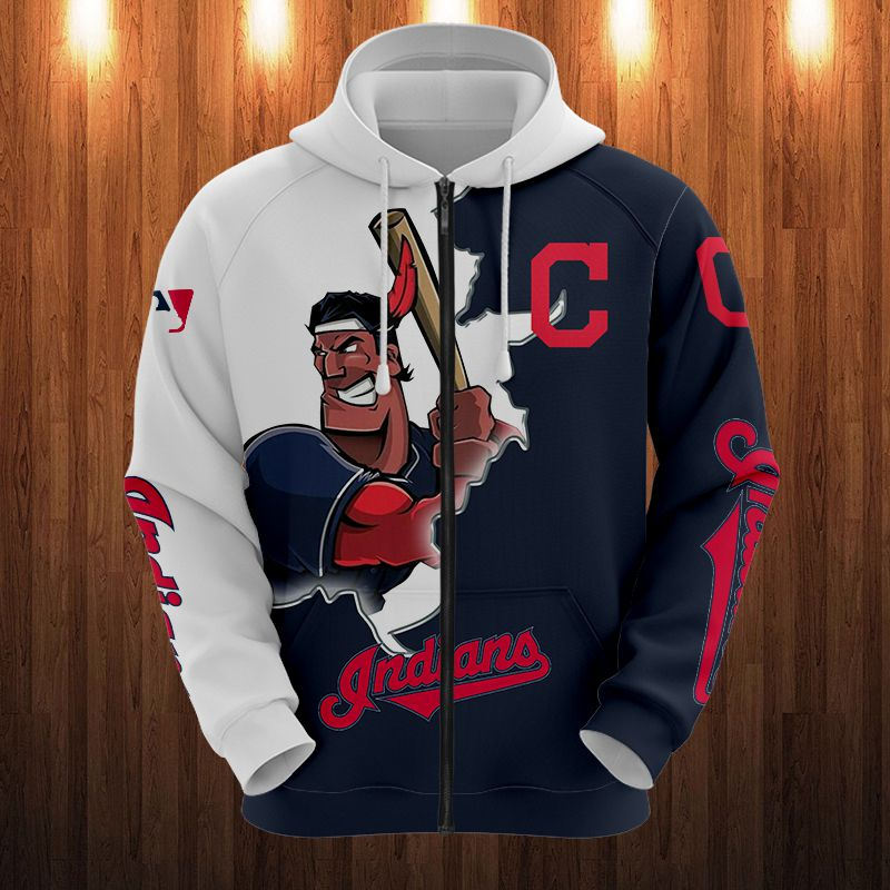 CLEVELAND INDIANS HOODIES 3D MASCOT DESIGN
